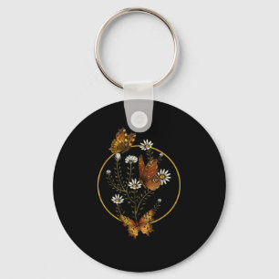 Cottagecore Goblincore Fairycore Grafische Bloem B Sleutelhanger