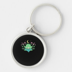 Cottagecore Goblincore Maan Bloemen Bos Kikker Mu Sleutelhanger
