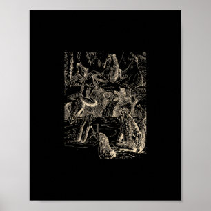 Cottagecore Goblincore Vijver Slak Zwemmende Kikke Poster