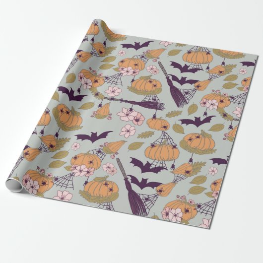 Cottagecore Halloween Cadeaupapier (Uitgerold)