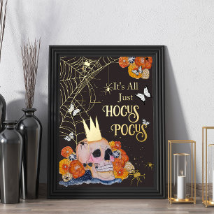 Cottagecore Halloween Schedel Vlinders Spinnen Folie Afdrukken