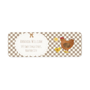 Cottagecore Hen Kipje Baby Shower Retouradres Etiket