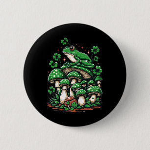 Cottagecore Kikker Esthetiek Onder Paddenstoel St Ronde Button 5,7 Cm