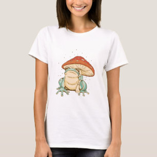 Cottagecore kikker met paddestoel t-shirt