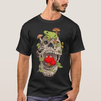 Cottagecore Kikker Schedel Paddenstoel Verzamelaar T-shirt