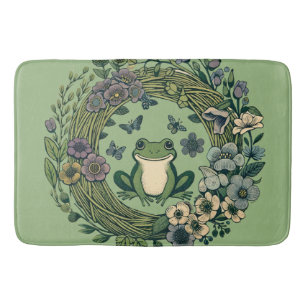 Cottagecore Kikker Wilde Bloemen Badmat