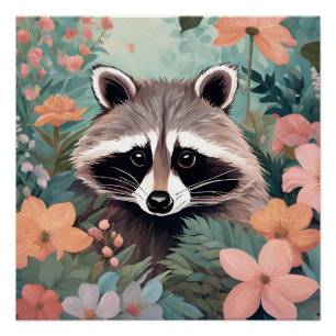 Cottagecore Knuffel Wasbeer Perfect Poster