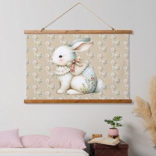 Cottagecore Konijn Charme All-Over Print Schort Hangend Wandkleed