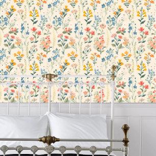 Cottagecore Lente Bloemen Behang