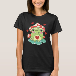 Cottagecore Leuke Kikker en Paddestoel Natuur Dier T-shirt