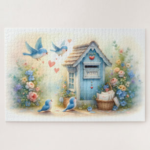 Cottagecore Liefdesbrieven Blauwe Vogel Brievenbus Legpuzzel