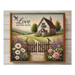 Cottagecore "Love Grows Here" Poster Perfect Poster