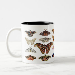 Cottagecore Moths Tweekleurige Koffiemok
