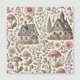 Cottagecore Mushroom en Bloemenpatroon