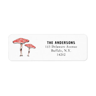 Cottagecore Mushroom Natuur Retour Adres Label