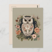 Cottagecore Owl Briefkaart (Voorkant / Achterkant)