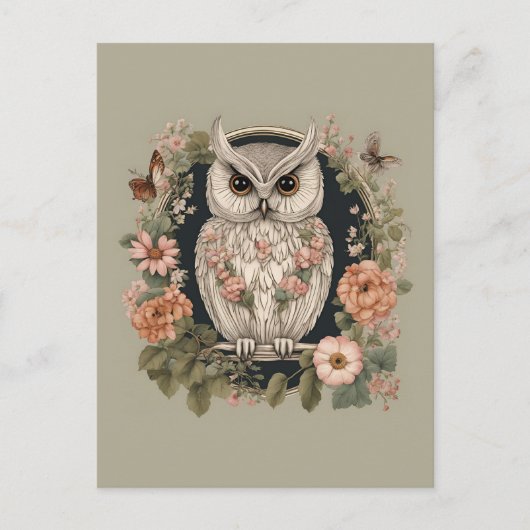 Cottagecore Owl Briefkaart (Voorkant)