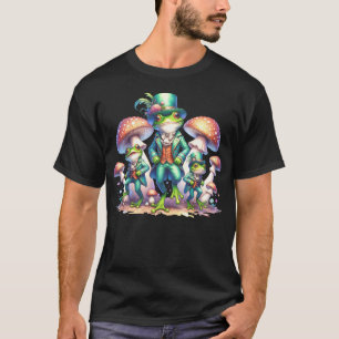 Cottagecore Paddenstoelen Fantasie Dansende Groene T-shirt