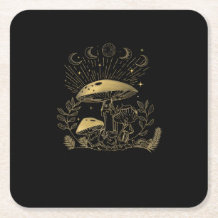 Cottagecore Paddenstoelen Schimmels Goblincore Est Vierkante Kartonnen Onderzetter