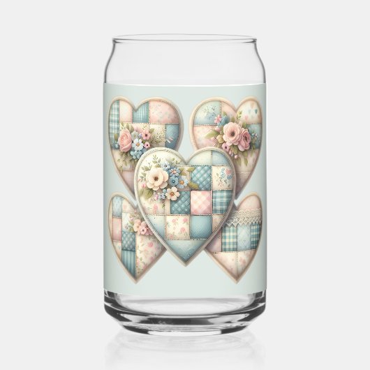 Cottagecore Pastel Cœurs Patchwork (Recto)