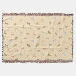 Cottagecore Pastelkleurige Westerse Wilde Paarden Deken