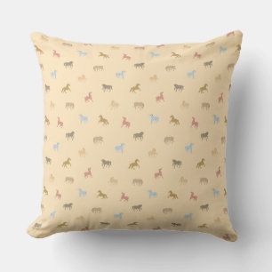 Cottagecore Pastelkleurige Westerse Wilde Paarden  Kussen