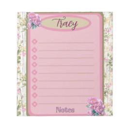 Cottagecore Pink Floral Garden Custom Notitieblok