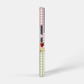 Cottagecore Pink Green Checks Cross Dove Scripture Samsung Galaxy Hoesje (Rechterkant)