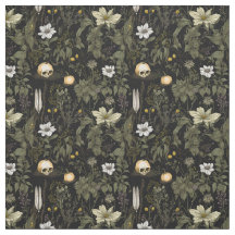 Cottagecore pompoen schedel print