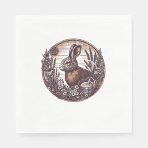 Cottagecore Rabbit Wild Hare Boho Rustic Servet