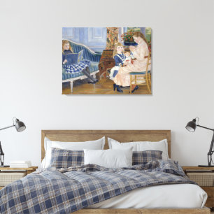 Cottagecore Renoir Landelijke Kinderscène Canvas Afdruk