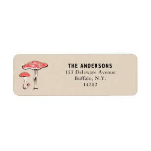 Cottagecore Rode Paddenstoelen Magische Fee Handge Etiket