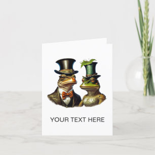 Cottagecore Schattige Victoriaans kikkerpaar Art Bedankkaart