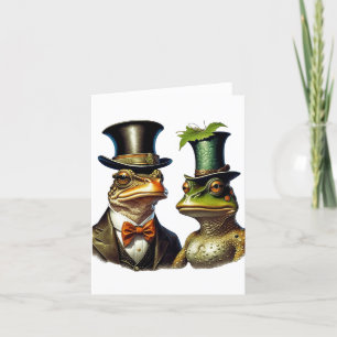  Cottagecore Schattige Victoriaans kikkerpaar Art Bedankkaart