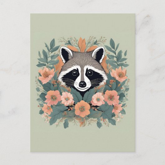 Cottagecore Schattigee wasbeer Briefkaart (Voorkant)