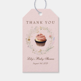 Cottagecore Tea Party Cupcake Dank u Cadeau Label Cadeaulabel