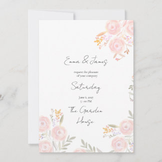 Cottagecore Trouwuitnodiging | Wilde Bloemen Bloem Kaart