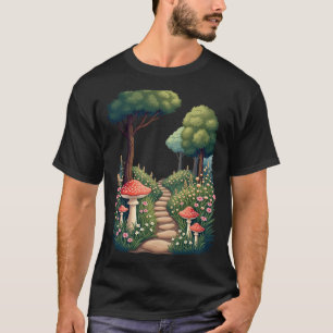 Cottagecore Tuin Paddenstoelen Wilde Bloemen Natuu T-shirt