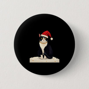 Cottagecore Tuxedo Kat Grappige Kerstmis Esthetiek Ronde Button 5,7 Cm
