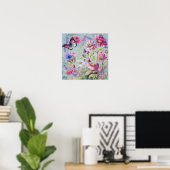 Cottagecore Vlindertuin Poster (Thuiskantoor)