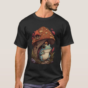 Cottagecore Wildflower Frog Mushroom House Esthet T-shirt