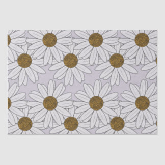 Cottagecore Witte Daisies op Bleke Roze Achtergron Tissuepapier