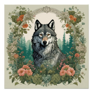 Cottagecore Wolf Perfect Poster