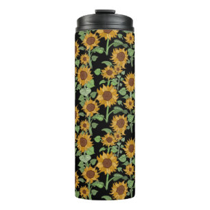Cottagecore Zonnebloemen Patroon Thermosbeker