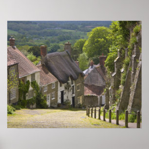 Cottages at Gold Hill, Shaftesbury, Dorset, Poster