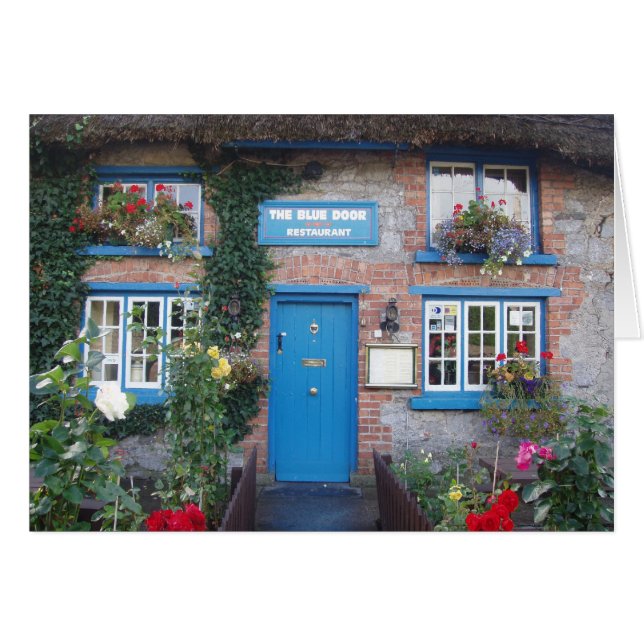 Cottages celtiques - porte bleue (Devant horizontal)