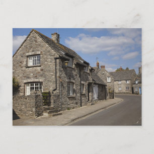 Cottages, Corfe Castle dorp, Dorset, Engeland, Briefkaart