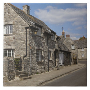Cottages, Corfe Castle village, Dorset, England, Tegeltje
