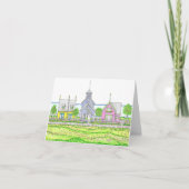 Cottages de plage Carte pour notes plié (Devant)