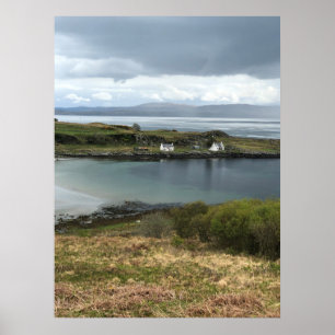 Cottages op het eiland Jura in Schotland Poster